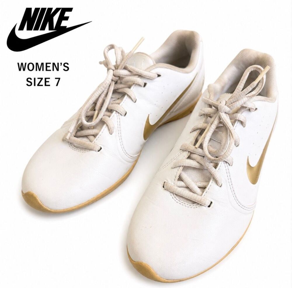 Nike Women’s White Gold Wedge Sneakers Shoes Size 7